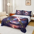 thumbnail image 1 of jejeloiu Lightsaber Bed Sheets,Universe Starry Night King Sheets,Colorful Galaxy Sheet Set For Boys Kids,Microfiber Bedroom Decor,4-Piece, 1 of 7