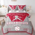 thumbnail image 1 of jejeloiu Los Angeles Bedding Comforter Set 7-Piece,Ball Game Lover King Bedding Sets,Baseball Sport City Bed Sheets For Children,Super Cozy Room Decor Reversible, 1 of 8
