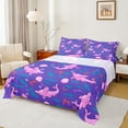 thumbnail image 1 of jejeloiu Lovely Axolotl Bed Sheets,Ocean Shell Croal King Sheets,Purple Pink Sheet Set For Girl,Microfiber Bedroom Decor,4-Piece, 1 of 7