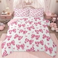 thumbnail image 1 of jejeloiu Lovely Bow Knot Queen Comforter Set,Pink Cartoon Loves Bedding Comforter Set For Girls Reversible 3-Piece, 1 of 8