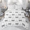 thumbnail image 1 of jejeloiu Lovely Bow Tie Twin Comforter Sets,Gray Cartoon Loves Bedding Set For Girls Reversible 2-Piece, 1 of 8