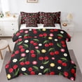 thumbnail image 1 of jejeloiu Lovely Cartoon Cherry 7-Piece Twin Bedding Sets,Rustic Flower Daisy Bedding Comforter Set,Red Green White Sheet Sets For Child,Super Cozy Room Decor Reversible, 1 of 8