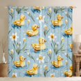 thumbnail image 1 of jejeloiu Lovely Duck Curtains and Drapes,Rustic Floral Flower Black Out Curtains,Yellow Blue Curtains Pack of 2 (52x63 Each) For Kids Teens,Super Cozy Room Decor, 1 of 6