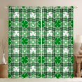 thumbnail image 1 of jejeloiu Lucky Clover Leaves Blackout Curtains Set of 2 (52x84 Each),St.Patrick'S Day Window Curtains,Cute Loves Green Grid Curtains and Drapes For Girls Kids,Ultra Soft Home Decor, 1 of 6