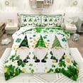 thumbnail image 1 of jejeloiu Lucky Leaf Clover Queen Comforter Set,Happy St Patricks Day Bedding Sets,Cartoon Gnome Bedding Comforter Set For Kids,Breathable Home Decor Reversible,3pcs, 1 of 8