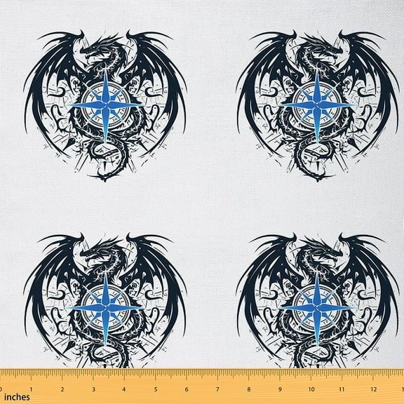 jejeloiu Magic Animal Dragon Fabric (5 Yards),Western Fantasy,Luxury Sewing Decor