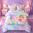 thumbnail image 1 of jejeloiu Magical Cute Girls 7 Pieces Bedding Comforter Set For Kids,Girls Personalized Initial K Full Bedding Set,Pink Reversible, 1 of 7
