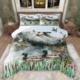thumbnail image 1 of jejeloiu Mallard Full Size Comforter Sets,Rustic Plant River Bedding Comforter Set,Vintage Flowers Pattern Bedding Sets For Men Women,Luxury Bedroom Decor Reversible,3 Pieces, 1 of 8