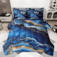 thumbnail image 1 of jejeloiu Marble Texture Print 7-Piece Twin Bedding Sets,Modern Abstract Aesthetic Bedding Comforter Set,Blue Gold Sheet Sets For Girls Kids,Super Cozy Room Decor Reversible, 1 of 8