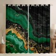 thumbnail image 1 of jejeloiu Marble Texture Print Blackout Curtains Set of 2 (52x84 Each),Modern Abstract Aesthetic Window Curtains,Gold Green Black Curtains and Drapes For Girls Kids,Super Cozy Room Decor, 1 of 6