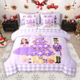 thumbnail image 1 of jejeloiu Merry Christmas 7-Piece Bedding Comforter Set,Nutcracker Soldier King Bedding Sets,Purple Ballet Girl Bowtie Bed Sheets For Child,Breathable Home Decor Reversible, 1 of 8