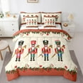 thumbnail image 1 of jejeloiu Merry Christmas Bedding Comforter Set 7-Piece,Nutcracker Soldier King Bedding Sets,Red Berry Bed Sheets For Child,Breathable Home Decor Reversible, 1 of 8