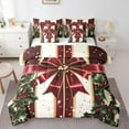 thumbnail image 1 of jejeloiu Merry Christmas Bedding Comforter Set 7 Pieces,Red Xmas Bowtie Full Bedding Set,Happy New Year Fitted Sheet Flat Sheet For Girls,Super Cozy Room Decoration Reversible, 1 of 8