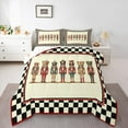 thumbnail image 1 of jejeloiu Merry Christmas Bedding Comforter Set,Xmas Nutcracker Soldier Twin Comforter Sets,Beige Black Plaid Bedding Set For Child,Breathable Home Decor Reversible,2-Piece, 1 of 8