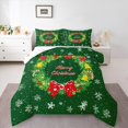 thumbnail image 1 of jejeloiu Merry Christmas Bell Bedding Comforter Set,Red Bowtie Bowknot Twin Comforter Sets,White Snowflake Bedding Set For Girls,Super Cozy Room Decoration Reversible,2-Piece, 1 of 8