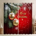thumbnail image 1 of jejeloiu Merry Christmas Black Out Curtains,Gold Xmas Ball Curtains Pack of 2 (42x63 Each),White Winter Snowflake Bedroom Curtains For Men Women,Super Cozy Room Decor, 1 of 6