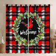 thumbnail image 1 of jejeloiu Merry Christmas Black Out Curtains,Cardinal Bird Curtains Pack of 2 (42x63 Each),Ren Geometric Plaid Bedroom Curtains,Luxury Bedroom Decor, 1 of 6
