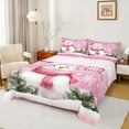 thumbnail image 1 of jejeloiu Merry Christmas Full Size Sheets,Cute Cartoon Snowman Bed Sheets,Xmas Snowflake Sheet Sets For Kids,Luxury Bedroom Decor,4-Piece, 1 of 7