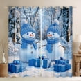 thumbnail image 1 of jejeloiu Merry Christmas Gifts Black Out Curtains,Blue Xmas Snowman Curtains Pack of 2 (42x63 Each),Happy New Year Bedroom Curtains For Girls,Super Cozy Room Decoration, 1 of 6