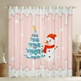 thumbnail image 1 of jejeloiu Merry Christmas Tree Black Out Curtains,Cute Snowman Curtains Pack of 2 (42x63 Each),Ice Cream Dessert Bedroom Curtains For Girls,Breathable Room Decorative, 1 of 6