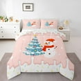 thumbnail image 1 of jejeloiu Merry Christmas Tree Queen Comforter Set,Cute Snowman Bedding Sets,Ice Cream Dessert Bedding Comforter Set For Girls,Breathable Room Decorative Reversible,3pcs, 1 of 8