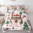thumbnail image 1 of jejeloiu Merry Xmas 7-Piece Twin Bedding Sets,Safari Wolves Bedding Comforter Set,Chic Christmas Tree Sheet Sets For Boys Teens,Breathable Home Decor Reversible, 1 of 8