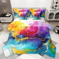 thumbnail image 1 of jejeloiu Metallic Texture Print 7 Pieces Bedding Comforter Set,Liquid Gradient Aesthetic Full Bedding Set,Watercolor Ombre Fitted Sheet Flat Sheet For Teens,Ultra Soft Home Decor Reversible, 1 of 8