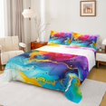 thumbnail image 1 of jejeloiu Metallic Texture Print Twin Sheet Sets,Liquid Gradient Aesthetic Twin Fitted Sheet,Watercolor Ombre Flat Sheet For Teens,Ultra Soft Home Decor,3 Pieces, 1 of 7