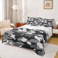 thumbnail image 1 of jejeloiu Military Camo Pattern Full Size Sheets,White Gray Black Bed Sheets For Girls Women 4pcs, 1 of 7