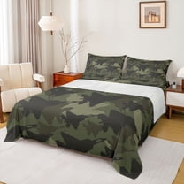 jejeloiu Military Camouflage Twin Sheet Sets,Retro Airplane Aircraft Bedding For Boys Kids 3 Pieces