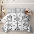 thumbnail image 1 of jejeloiu Minimal Aztec Twin Quilt Set,Geometric Tribal Twin Coverlet Set For Boys,Black White,2-Piece, 1 of 7