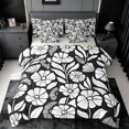 thumbnail image 1 of jejeloiu Minimal Floral 7-Piece Twin Bedding For Girls,Graphic Print Bedding Comforter Set,Black White,Light Gray Reversible, 1 of 7