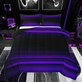 thumbnail image 1 of jejeloiu Minimaliat Stripe Bedding Comforter Set,Modern Geometric Line Twin Comforter Sets,Purple Black Bedding Set For Girls Boys,Super Cozy Room Decor Reversible,2pcs, 1 of 8