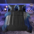 thumbnail image 1 of jejeloiu Minimalism Geometric Strips 7-Piece Twin Bedding Sets,Blue Gray Black Bedding Comforter Set For Adults Reversible, 1 of 8