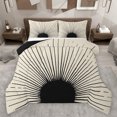 thumbnail image 1 of jejeloiu Modern Abstract Art Bedding Comforter Set,Geometric Stripes Lines Twin Comforter Sets,Black Circle Pattern Bedding Set For Kids,Microfiber Bedroom Decor Reversible,2-Piece, 1 of 8
