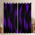 thumbnail image 1 of jejeloiu Modern Abstract Geometric Curtains Pack of 2 (42x84 Each),Purple Black Stripe Curtains Blackout For Girls Boys, 1 of 6