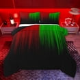 thumbnail image 1 of jejeloiu Modern Abstract Geometric Full Size Comforter Sets,Green Red Black Bedding Sets For Girls Boys Reversible 3 Pieces, 1 of 8