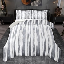 jejeloiu Modern Abstract Geometric Twin Comforter Sets,Gray Stripe Bedding Set For Girls Boys Reversible 2-Piece