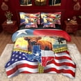 thumbnail image 1 of jejeloiu Modern American Flag 7-Piece Bedding Comforter Set,Brown Highland Cattle King Bedding Sets Reversible, 1 of 8