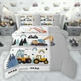 thumbnail image 1 of jejeloiu Modern Bulldozer Crane Bedding Comforter Set,Construction Vehicles Excavator Twin Comforter Sets,Gray White Yellow Bedding Set For Boys Teens,Microfiber Bedroom Decor Reversible,2 Pieces, 1 of 8