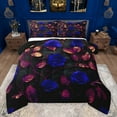 thumbnail image 1 of jejeloiu Modern Flower Aesthetic Bedding Comforter Set,Chic Rose Leaves Twin Comforter Sets,Blue Gold Black Bedding Set For Kids,Super Cozy Room Decor Reversible,2 Pieces, 1 of 8
