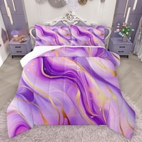 jejeloiu Modern Fluid Artwork Bedding Comforter Set,Marble Pattern Twin Comforter Sets,Gradient Pink Purple Bedding Set For Teens,Microfiber Bedroom Decor,2-Piece