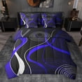 thumbnail image 1 of jejeloiu Modern Geometric Aesthetic 7 Pieces Bedding Comforter Set,Blue Black White Full Bedding Set For Girls Boys Reversible, 1 of 8