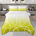 thumbnail image 1 of jejeloiu Modern Geometric Circle Twin Comforter Sets,White Yellow Ombre Bedding Set For Girls Kids Reversible 2-Piece, 1 of 8