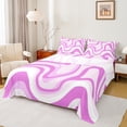 thumbnail image 1 of jejeloiu Modern Geometric Desgin Full Size Sheets,Minimalist Stripes Lines Bed Sheets,Pink White Sheet Sets For Teens,Luxury Bedroom Decor,4 Pieces, 1 of 7