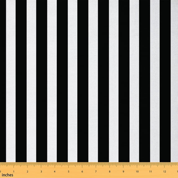 jejeloiu Modern Geometric Geometric Fabric by the Yard 1 Yard,Minimalist Stripes Lines Home Decor Fabric by the Yard,White Black Sewing Fabric For Teens,Luxury Bedroom Decor