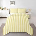 thumbnail image 1 of jejeloiu Modern Geometric Geometric Queen Comforter Set,Minimalist Stripes Lines Bedding Sets,Yellow White Bedding Comforter Set For Teens,Luxury Bedroom Decor Reversible,3 Pieces, 1 of 8