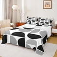 thumbnail image 1 of jejeloiu Modern Geometric Geometric Twin Sheet Sets,Mid-Century Boho Geometric Twin Fitted Sheet,Gray Black White Flat Sheet For Teens,Luxury Bedroom Decor,3-Piece, 1 of 7