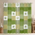thumbnail image 1 of jejeloiu Modern Geometric Plaid Blackout Curtains Set of 2 (52x84 Each),Retro Rhombus Pattern Window Curtains,Green Polka Dots Curtains and Drapes For Girls Boys,Super Cozy Room Decor, 1 of 6
