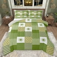 thumbnail image 1 of jejeloiu Modern Geometric Plaid Full Size Comforter Sets,Retro Rhombus Pattern Bedding Comforter Set,Green Polka Dots Bedding Sets For Girls Boys,Super Cozy Room Decor Reversible,3 Pieces, 1 of 8
